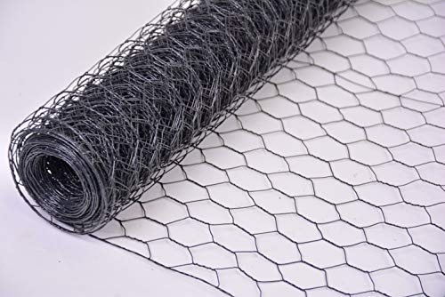 Sechseckgeflecht Maschendraht Kaninchendraht anthrazit Hasendraht Hühnerzaun Maschenweite Höhe Länge wählbar DD (25 x 750 mm, 15 m) von Zaun-Nagel