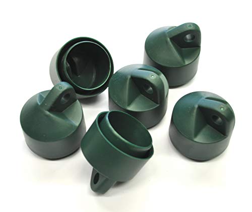 Zaun-Nagel Strebenkappen PVC grün, Ø 34mm - Paket á 6 Stk. von Zaun-Nagel