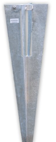 Zaun-Nagel Bodenhülse, Pfostenträger Einschlaghülse mit Klemmschelle - für Pfosten 38 mm Ø Alternative zum Einbetonieren der Pfosten. und Streben von Zaun-Nagel