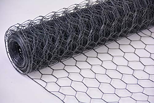 Zaun-Nagel Maschendraht Kaninchendraht anthrazit grau Hasendraht Sechseckgeflecht Hühnerzaun Maschenweite Höhe Länge wählbar (25 x 1000 mm, 10 m) DD von Zaun-Nagel