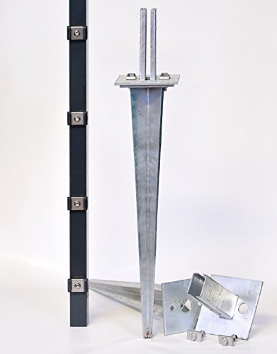 Zaun-Nagel Verstellbare Einschlaghülse 50 cm Doppelstabmattenzaun für Pfosten 60x40 mm Zäune von Zaun-Nagel