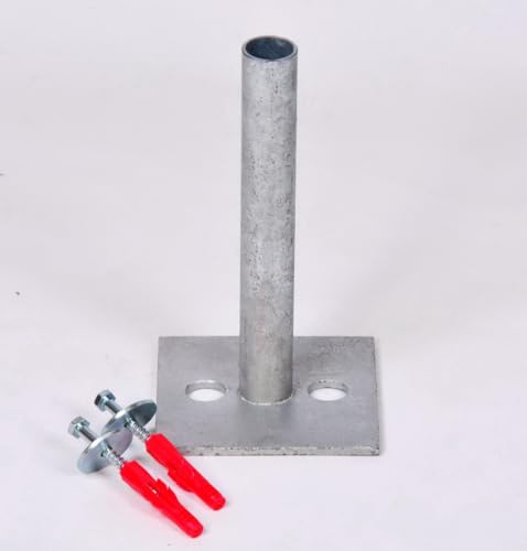 Zaun-Nagel Aufschraubhülse Bodenhülse verstellbar Bodenplatte zum Aufschrauben - für Pfosten mit Ø 34 mm von Zaun-Nagel