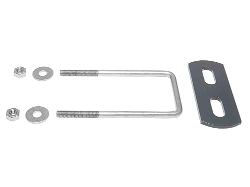 Edelstahl U-Bügel Montage Set Anthrazit 60 x 40 Pfosten Zaun Garten Gartenzaun Doppelstabmattenzaun (25) von Zaundirekt