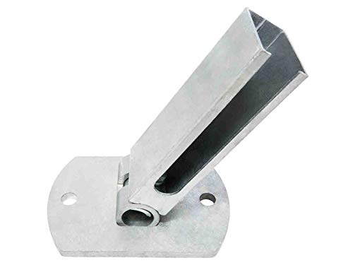 Flexible Bodenplatte I Feuerverzinkt I 60x40x2 Rechteckrohr I Zaunpfosten bis 1230mm Zaunhöhe I Fussplatten Adapter I Pfostenschuh von Zaundirekt