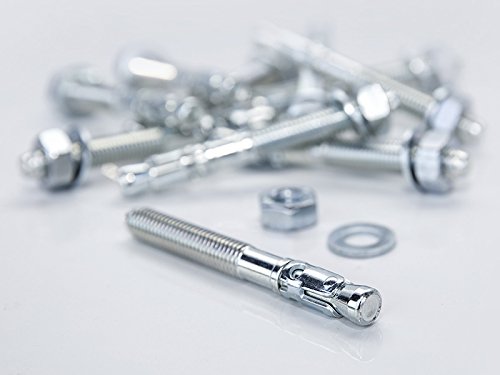 Zaundirekt 25x Schwerlastdübel M10 x 90mm - Verzinkte Schwerlastanker aus Stahl M10, L=90mm, Gewindelänge 50mm von Zaundirekt