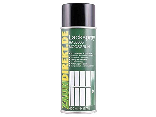 Zaundirekt Lackspray RAL 6005 Spraydose 400ml - Grün - Acryllack Sprühdose für Industrie, Handwerk und KFZ - Reparaturspray Metallzaun von Zaundirekt