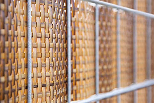 Zaundirekt Sichtschutzstreifen | Rattan in 2-farbig braun | UV & Witterungsbeständig | Windschutz | Länge: 2550 mm von Zaundirekt