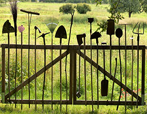 Zaundruck Outdoor Zaun & Garten Poster Banner wetterfest für außen (155 x 120 cm (6 Ösen), Altes Gartentor) von Zaundruck