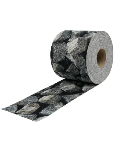 Zaundruck Sichtschutzstreifen Polyester - nachhaltiger Sichtschutz für Doppelstabmattenzaun - Motiv Windschutz 26 m x 19 cm - Sichtschutz-Rolle - Granitwürfel von Zaundruck