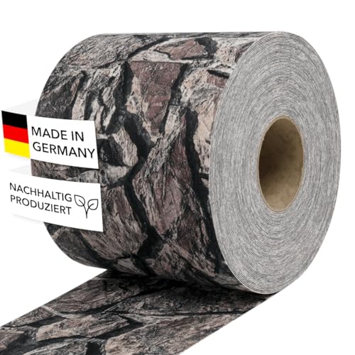 Zaundruck Sichtschutzstreifen Polyester - nachhaltiger Sichtschutz für Doppelstabmattenzaun - Motiv Windschutz 26 m x 19 cm - Sichtschutz-Rolle - Naturstein von Zaundruck