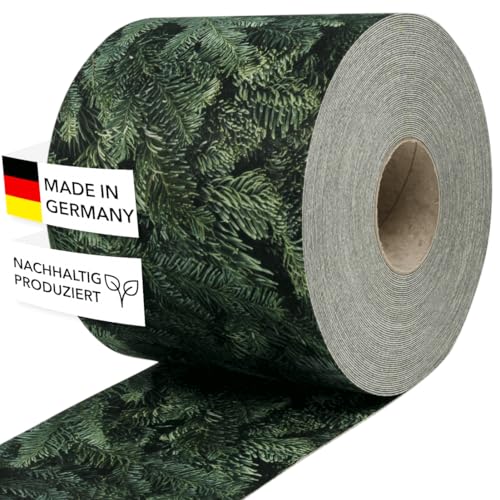 Zaundruck Sichtschutzstreifen Polyester - nachhaltiger Sichtschutz für Doppelstabmattenzaun - Motiv Windschutz 26 m x 19 cm - Sichtschutz-Rolle - Tannenzweige von Zaundruck