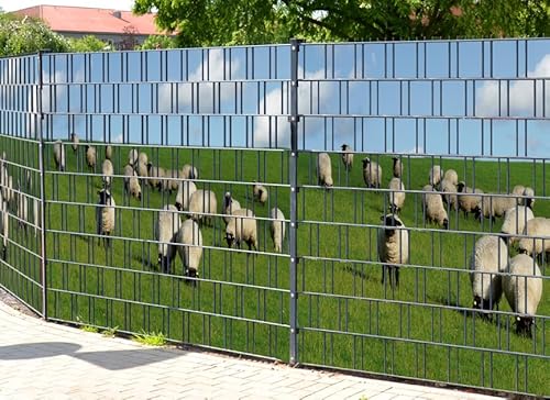 Zaundruck – Sichtschutzstreifen für Doppelstabmattenzaun, Zaunstreifen, Sicht- & Windschutz, wetterfest & UV-beständig, Rolle, PVC frei (Baltrum) von Zaundruck