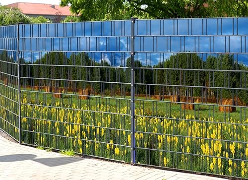 Zaundruck – Sichtschutzstreifen für Doppelstabmattenzaun, Zaunstreifen, Sicht- & Windschutz, wetterfest & UV-beständig, Rolle, PVC frei (Bergwelt Wiese) von Zaundruck