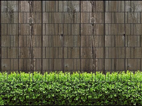 Zaundruck – Sichtschutzstreifen für Doppelstabmattenzaun, Zaunstreifen, Sicht- & Windschutz, wetterfest & UV-beständig, Rolle, PVC frei (Holzwand & Buxus) von Zaundruck