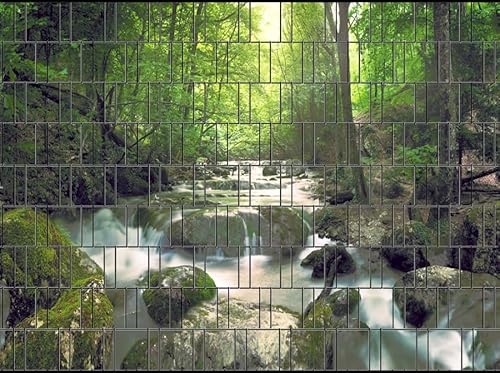 Zaundruck – Sichtschutzstreifen für Doppelstabmattenzaun, Zaunstreifen, Sicht- & Windschutz, wetterfest & UV-beständig, Rolle, PVC frei (Wasserfall) von Zaundruck