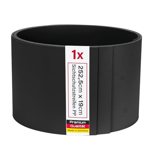 Zaunrebell Sichtschutzstreifen PP Lederoptik Anthrazitgrau, ähnl. RAL 7016-1 Stück 252x19 cm für Doppelstabmattenzaun, Gittermattenzaun Zaunrebell Sichtschutzstreifen PP Lederoptik Anthrazitgrau, ähnl. RAL 7016-1 Stück 252x19 cm für Doppelstabmattenzaun, Gittermattenzaun von Zaunrebell