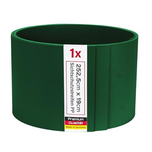 Zaunrebell Sichtschutzstreifen PP Lederoptik Moosgrün, ähnl. RAL 6005-1 Stück 252x19 cm für Doppelstabmattenzaun, Gittermattenzaun Zaunrebell Sichtschutzstreifen PP Lederoptik Moosgrün, ähnl. RAL 6005-1 Stück 252x19 cm für Doppelstabmattenzaun, Gittermattenzaun von Zaunrebell