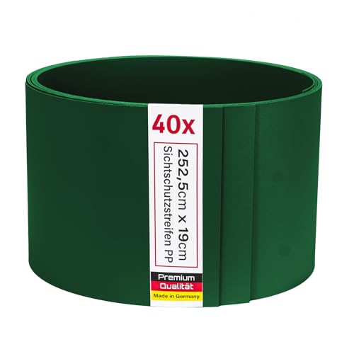Zaunrebell Sichtschutzstreifen PP Lederoptik Moosgrün, ähnl. RAL 6005-40 Stück 252x19 cm für Doppelstabmattenzaun, Gittermattenzaun Zaunrebell Sichtschutzstreifen PP Lederoptik Moosgrün, ähnl. RAL 6005-40 Stück 252x19 cm für Doppelstabmattenzaun, Gittermattenzaun von Zaunrebell