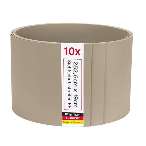 Zaunrebell Sichtschutzstreifen PP Lederoptik Steingrau, ähnl. RAL 7030-10 Stück 252x19 cm für Doppelstabmattenzaun, Gittermattenzaun Zaunrebell Sichtschutzstreifen PP Lederoptik Steingrau, ähnl. RAL 7030-10 Stück 252x19 cm für Doppelstabmattenzaun, Gittermattenzaun von Zaunrebell