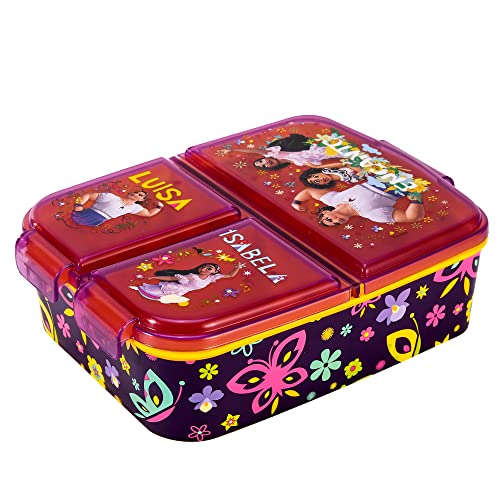 Zawadi Global Encanto Kinder-Lunchbox mit mehreren Fächern, rechteckig, für Schule, Reisen, Sandwich, Bento-Behälter, BPA-frei von Zawadi Global