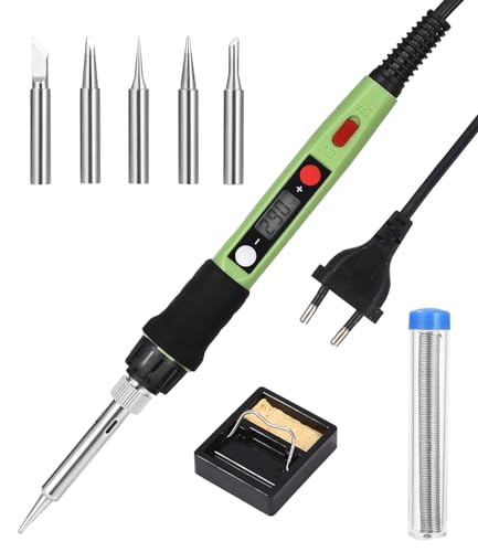Zawaer Lötkolben Set, 80W LED Lötkolben mit Einstellbare und Verriegelte Temperaturen 180℃-500℃, mit ON/OFF,10g Lötdraht, 5 Lötspitzen, Lötset für Elektrische Arbeiten und Hausgebrauch. Zawaer Lötkolben Set, 80W LED Lötkolben mit Einstellbare und Verriegelte Temperaturen 180℃-500℃, mit ON/OFF,10g Lötdraht, 5 Lötspitzen, Lötset für Elektrische Arbeiten und Hausgebrauch. von Zawaer