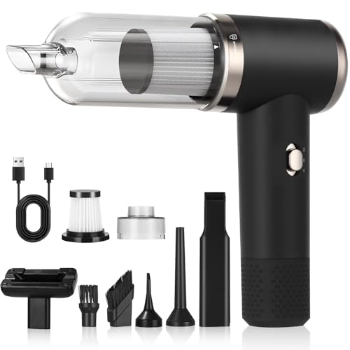 Zaxiva Handstaubsauger Akku, 9000PA Auto Staubsauger Stark, 3-in-1 Handstaubsauger Kabellos, 2-Gang Mini Elektrische Staubsauger mit USB-Aufladung für Auto, Küche, Sofa, Büro, Haus & Tierhaar von Zaxiva