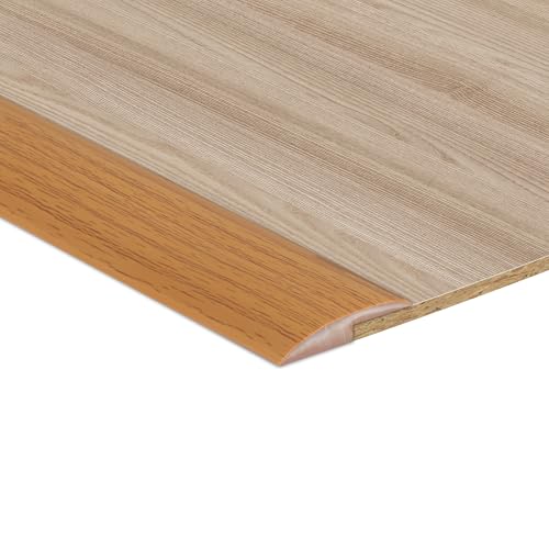 1M 5mm PVC Türschwellen Leiste Selbstklebend Übergangsprofil, Boden-Leiste, Übergangsleiste Boden Schwellenleiste und Kanten,Abdeckleiste für Laminate Schwellen, Gelbe Holzmaserung(Beidseitig klebend) von Zayejod