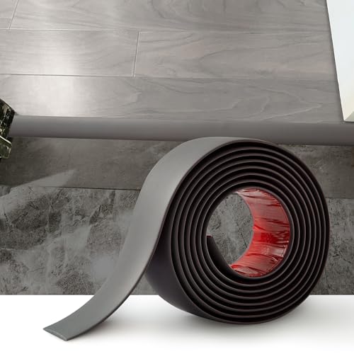 2 m Laminatboden-Schwellen-Übergangsstreifen, PVC-Türleisten für Türen, selbstklebende Vinyl-Bodenkantenverkleidung, Fliesen zu Laminat, Bodenverbindungsstreifen, Lückenabdeckung (4 cm, dunkelgrau) 2 m Laminatboden-Schwellen-Übergangsstreifen, PVC-Türleisten für Türen, selbstklebende Vinyl-Bodenkantenverkleidung, Fliesen zu Laminat, Bodenverbindungsstreifen, Lückenabdeckung (4 cm, dunkelgrau) von Zayejod