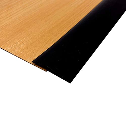 2M 5mm PVC Türschwellen Leiste Selbstklebend Übergangsprofil, Boden-Leiste, Übergangsleiste Boden Schwellenleiste und Kanten,Abdeckleiste für Laminate Schwellen, Schwarz(Beidseitig klebend) von Zayejod