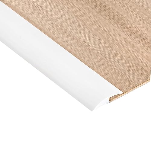 2M 5mm PVC Türschwellen Leiste Selbstklebend Übergangsprofil, Boden-Leiste, Übergangsleiste Boden Schwellenleiste und Kanten,Abdeckleiste für Laminate Schwellen, Weiß(Beidseitig klebend) von Zayejod