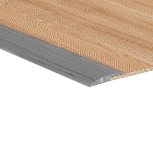 2M 5mm PVC Türschwellen Leiste Selbstklebend Übergangsprofil,Boden-Leiste,Übergangsleiste Boden Schwellenleiste und Kanten,Abdeckleiste für Laminate Schwellen,Graue Holzmaserung(Beidseitig klebend) von Zayejod