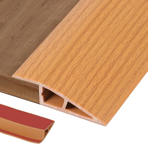 2M PVC Türschwellen Leiste Selbstklebend 10-15mm(H),Übergangsprofil,Boden-Leiste,Übergangsleiste Boden Schwellenleiste und Kanten,Abdeckleiste für Laminate Schwellen,Gelbe Holzmaserung von Zayejod
