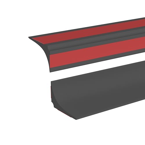 3 Meter Selbstklebend Schwallschutzleiste Dusche Silikon Wasserstopper Badewannen-Randleiste,Duschschwelle Wasserdamm für Küchen,Bäder,Waschbecken,Arbeitsplatte,Schwarz(Beidseitig klebend) von Zayejod