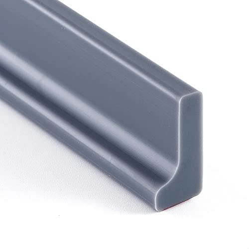 3M Grau Feuchtraum-Wasserbarriere, Silikon-Duschschwelle, Wasserbarriere, Türdichtungsstreifen, Duschwannen-Dichtungsstreifen, Waschbecken (L-Form, 3 cm hoch) von Zayejod