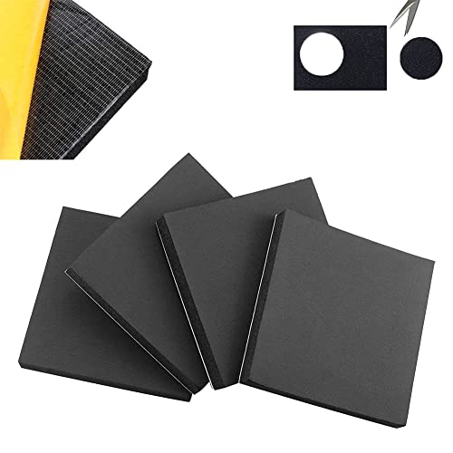4 Stück Neoprenschaum Selbstklebende Schaumstoffplatten 2cm Dick 15x15cm, Garagen Wandschutz Kantenschutz Schaumstoff Autotürschutz, Dicke Schaumstoffmatte,Neopren-Isolierung, Antivibration von Zayejod