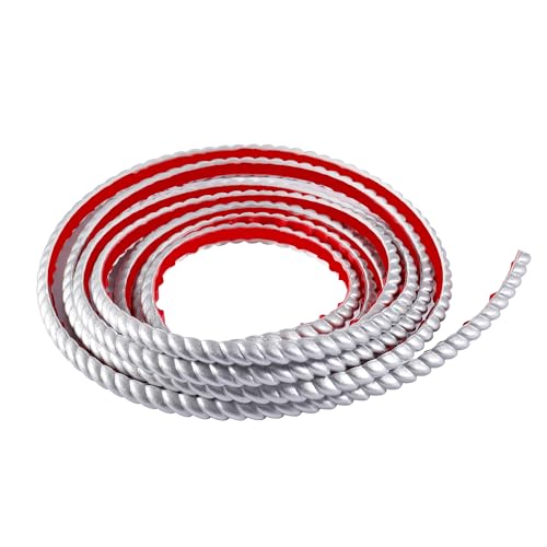 5 m PVC-Tapetenbordüre, selbstklebend, flexible Formleiste, Zierstreifen, Einfassungsstreifen für Schrank, Tür, Spiegelrahmen, Möbeldekoration, Putz, Decke, Hintergrundwand (Silber, 10 mm) von Zayejod