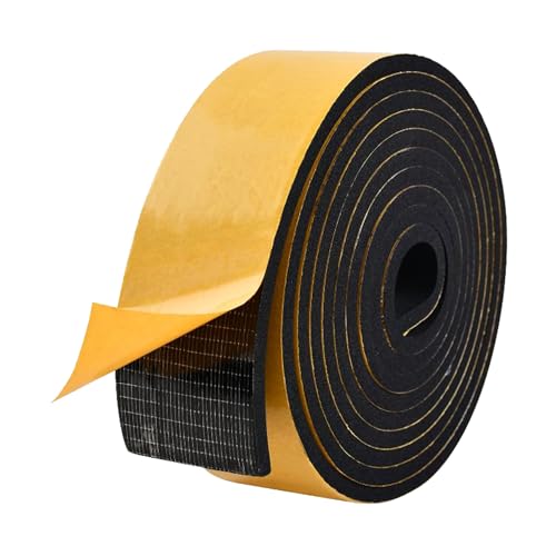 5M Schaumstoffband,50mm breit 6mm dick, Neoprenschaum breites Moosgummi Selbstklebend Dichtungsband Anti-Vibration,Kollision,Schalldämmung,stoßfeste Isolierung für Fenster,Tür,Auto,Möbelschutz von Zayejod