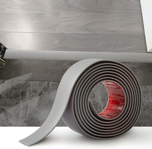 6 m Schwellenleiste, selbstklebend, PVC, Übergangsleiste, für den Boden zwischen Fliesen, Holzböden, 5 cm, grau von Zayejod