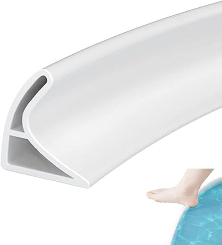 Zayejod 3 Meter Duschwassersperre Selbstklebend Wannen- und Duschbereich Bodensperre Duschwasserdamm-Dichtleiste Duschschwelle Wassersperre Wasserstopper für Bad,Toilette,Küche(Weiß, 3cm Hx2cm W) von Zayejod