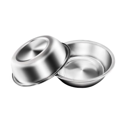 Zayin Edelstahl-Haustiernäpfe für Katzen oder kleine Hunde Premium-Edelstahl-Wasser- und Futternäpfe, Ersatz-Metallnäpfe für Haustier-Futterstation 2er-Set (16cm/6.3in) von Zayin