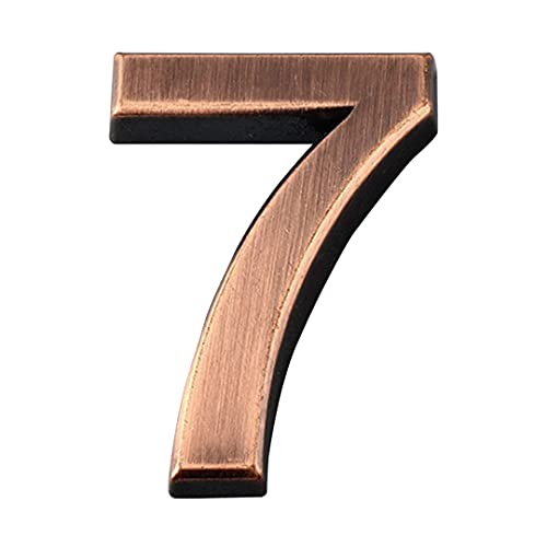 Zayookey Hausnummer Mailbox Nummer 7cm Selbstklebend Briefkasten Türnummer Zimmernummer Self-Adhesive House Numbers 3D Door Numbers (Ziffer 7) von Zayookey