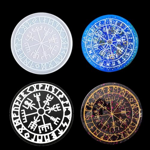 Zayookey Silikonform Epoxidharz Form Tarot Divination Mat Resin Mold Tarotkarte Astrologie Tablett Silikonform Untersetzer Harz Gießform für Wahrsagerei, Hexerei, Heimtextilien (Tablettform D) von Zayookey