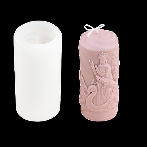 Zayookey Zylindrische Kerzen Silikonformen Gießform 3D Stumpen Epoxidharzform DIY Geprägte Cylinder Candle Mould für Kerzenherstellung, Ornamente, Seife, Polymer Ton Handwerk von Zayookey