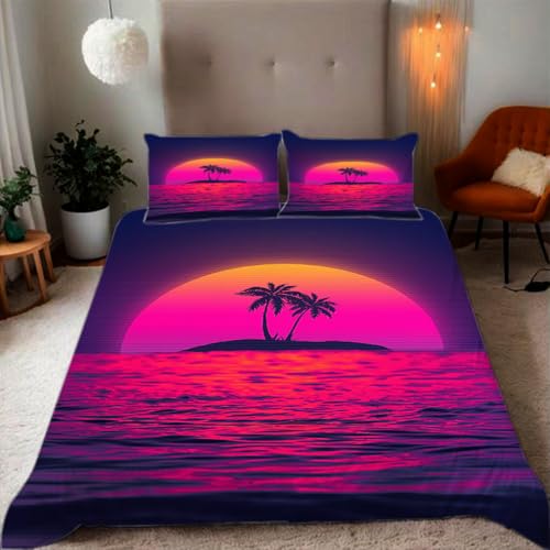 Bettwäsche 155x220 Cartoon-Sonnenuntergang an einem tropischen Strand Drucke geeignet für Teenager Kinder Bettwäsche-Set Mikrofaser Bettbezug Mit Reißverschluss Und 2 Kissenbezug(155x220+2*50x75,#3) Bettwäsche 155x220 Cartoon-Sonnenuntergang an einem tropischen Strand Drucke geeignet für Teenager Kinder Bettwäsche-Set Mikrofaser Bettbezug Mit Reißverschluss Und 2 Kissenbezug(155x220+2*50x75,#3) von Zbeiba