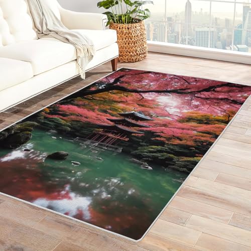 Teppich 60x90 cm, Naturlandschaften und traditionelle Architektur 3D Muster, Wohnzimmer Teppich,Weicher Kurzflor Teppiche für Schlafzimmer, Kinderzimmer, Flur, Antirutsch, Waschbarer,Heimdekoration Teppich 60x90 cm, Naturlandschaften und traditionelle Architektur 3D Muster, Wohnzimmer Teppich,Weicher Kurzflor Teppiche für Schlafzimmer, Kinderzimmer, Flur, Antirutsch, Waschbarer,Heimdekoration von Zbeiba