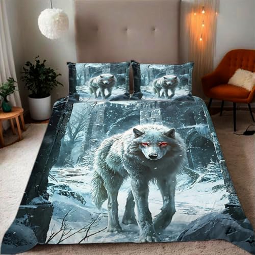 Zbeiba Bettwäsche 135x200 Burg-Schneewolf Muster 3D Drucke geeignet für Teenager Kinder Bettwäsche-Set Mikrofaser Bettbezug Mit Reißverschluss Und 2 Kissenbezug(135x200+2 * 50x75,#2 Zbeiba Bettwäsche 135x200 Burg-Schneewolf Muster 3D Drucke geeignet für Teenager Kinder Bettwäsche-Set Mikrofaser Bettbezug Mit Reißverschluss Und 2 Kissenbezug(135x200+2 * 50x75,#2 von Zbeiba