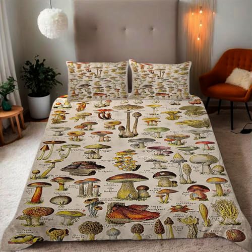Zbeiba Bettwäsche 135x200 Pilze Muster 3D Drucke geeignet für Teenager Kinder Bettwäsche-Set Mikrofaser Bettbezug Mit Reißverschluss Und 2 Kissenbezug(135x200+2 * 80x80,#3 Zbeiba Bettwäsche 135x200 Pilze Muster 3D Drucke geeignet für Teenager Kinder Bettwäsche-Set Mikrofaser Bettbezug Mit Reißverschluss Und 2 Kissenbezug(135x200+2 * 80x80,#3 von Zbeiba