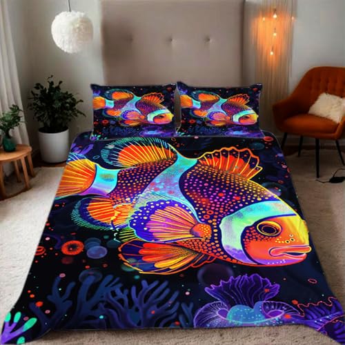 Zbeiba Bettwäsche 155x220 Bunte Goldfische im Meer Muster 3D Drucke geeignet für Teenager Kinder Bettwäsche-Set Mikrofaser Bettbezug Mit Reißverschluss Und 2 Kissenbezug(155x220+2 * 80x80,#6 Zbeiba Bettwäsche 155x220 Bunte Goldfische im Meer Muster 3D Drucke geeignet für Teenager Kinder Bettwäsche-Set Mikrofaser Bettbezug Mit Reißverschluss Und 2 Kissenbezug(155x220+2 * 80x80,#6 von Zbeiba