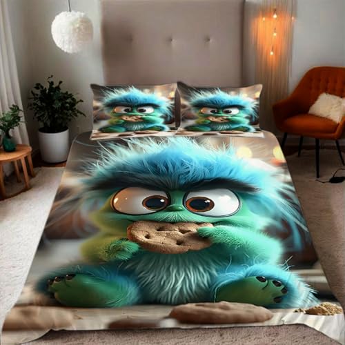 Zbeiba Bettwäsche 155x220 Plüschtier, das Kekse isst Muster 3D Drucke geeignet für Teenager Kinder Bettwäsche-Set Mikrofaser Bettbezug Mit Reißverschluss Und 2 Kissenbezug(155x220+2 * 80x80,#7 Zbeiba Bettwäsche 155x220 Plüschtier, das Kekse isst Muster 3D Drucke geeignet für Teenager Kinder Bettwäsche-Set Mikrofaser Bettbezug Mit Reißverschluss Und 2 Kissenbezug(155x220+2 * 80x80,#7 von Zbeiba