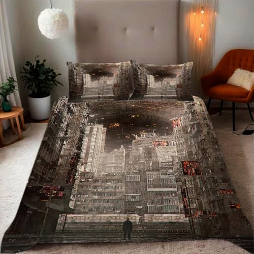 Zbeiba Bettwäsche 155x220 Science-Fiction-Stadt Muster 3D Drucke geeignet für Teenager Kinder Bettwäsche-Set Mikrofaser Bettbezug Mit Reißverschluss Und 2 Kissenbezug(155x220+2 * 80x80,#8 Zbeiba Bettwäsche 155x220 Science-Fiction-Stadt Muster 3D Drucke geeignet für Teenager Kinder Bettwäsche-Set Mikrofaser Bettbezug Mit Reißverschluss Und 2 Kissenbezug(155x220+2 * 80x80,#8 von Zbeiba